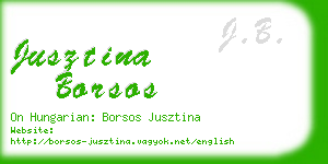 jusztina borsos business card
